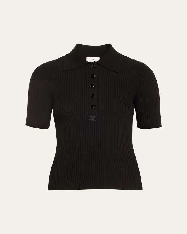 Ribbed Polo Top